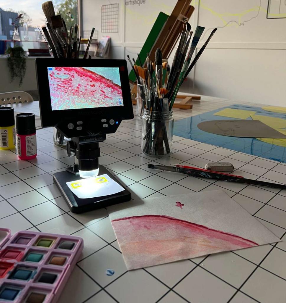 Atelier artistique et scientifique : peinture à l’aquarelle inspirée d’une observation microscopique