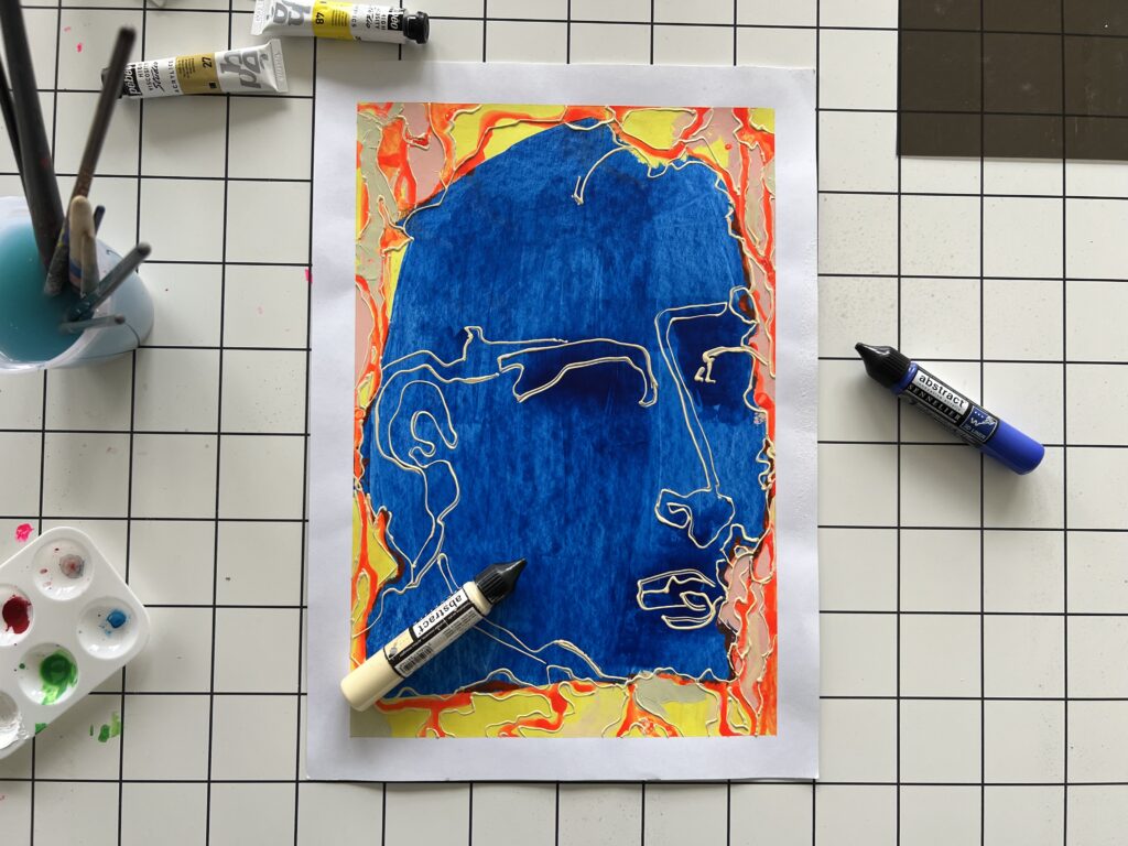 Œuvre d’art représentant un visage expressif