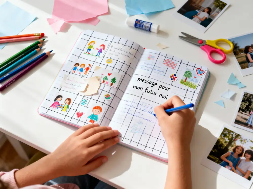 Stage artistique carnet message à mon futur moi